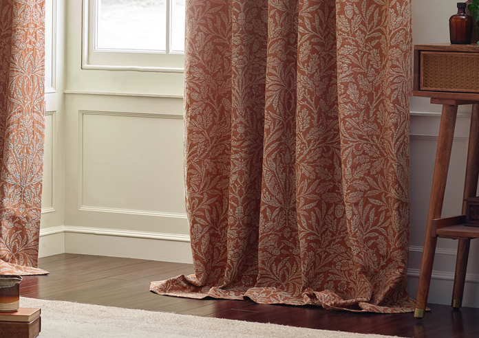 Acorn Tonal Pencil Pleat, Brick - Ready Made Curtains - Image 6